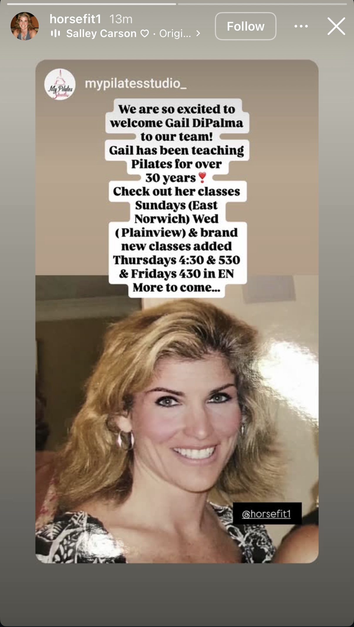My Pilates Studio welcomes Gail DiPalma